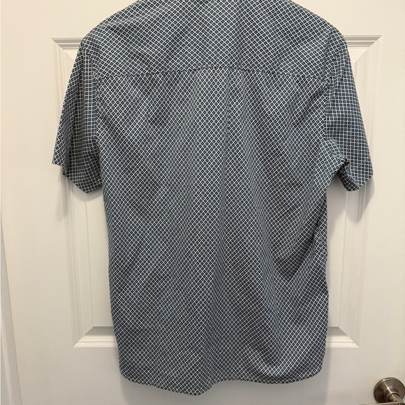 Perry Ellis Navy Geometric Button-Down Shirt - Picture 3 of 4